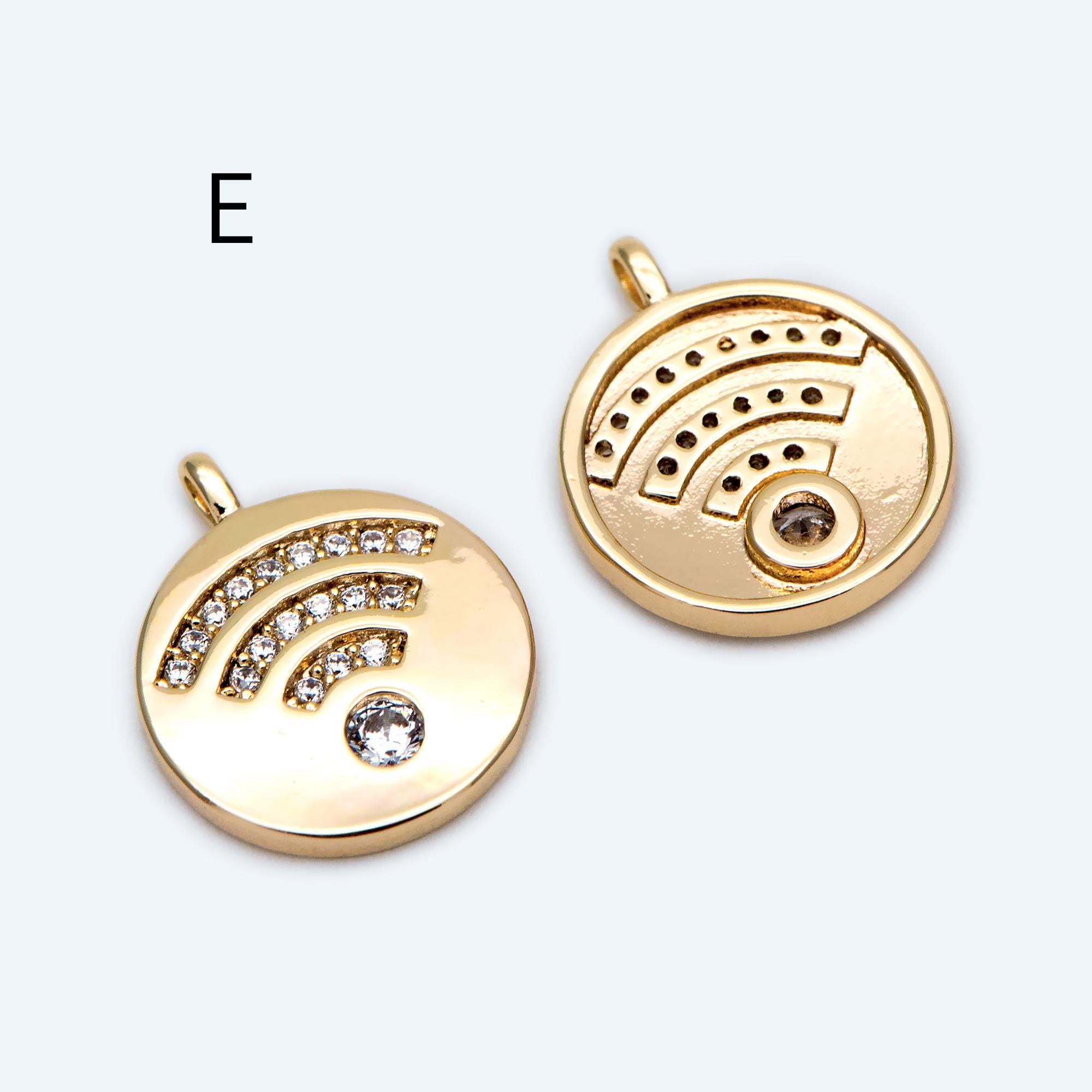 4pcs Gold Round Disc Charms , 18K Gold plated Brass, Jewelry Making, Diy Material, Jewelry Supplies (GB-3464)